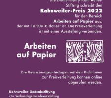 poster for an open call, white text on purple background