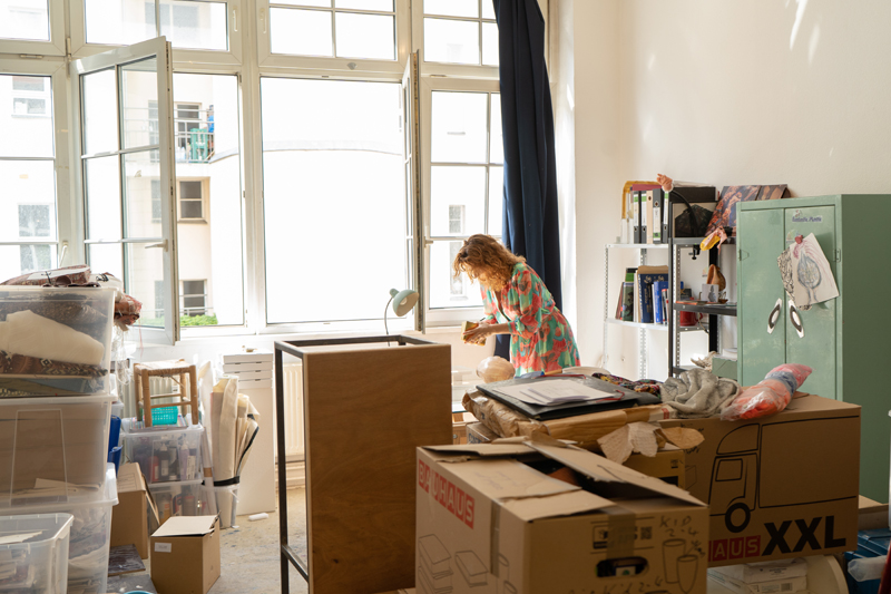 Artist Pauline Curnier Jardin in her studio